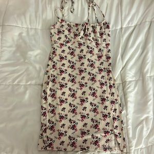 Soft floral tie strap dress